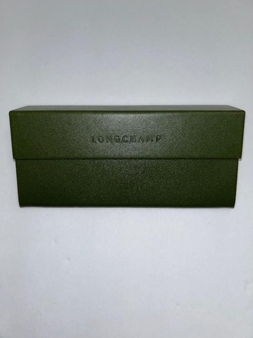 Longchamp Magnetic Trifold Eyewear Case in Dark Olive Green